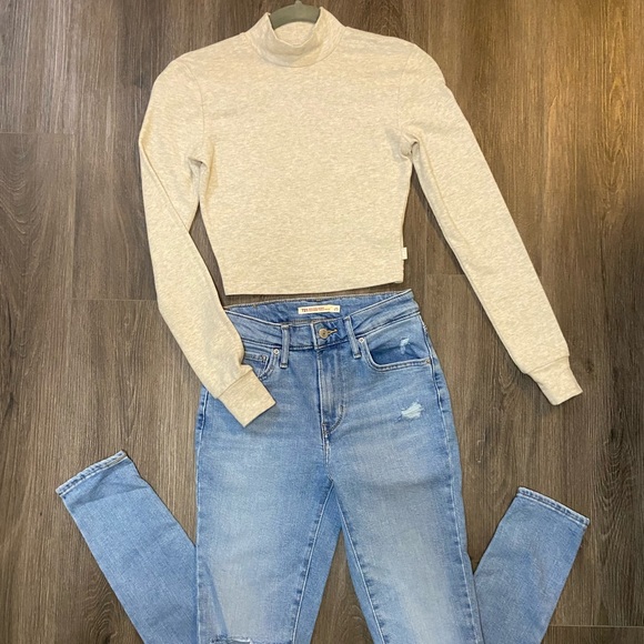 TNA Cropped Mockneck Cream Sweater. Size Small. - Picture 2 of 16